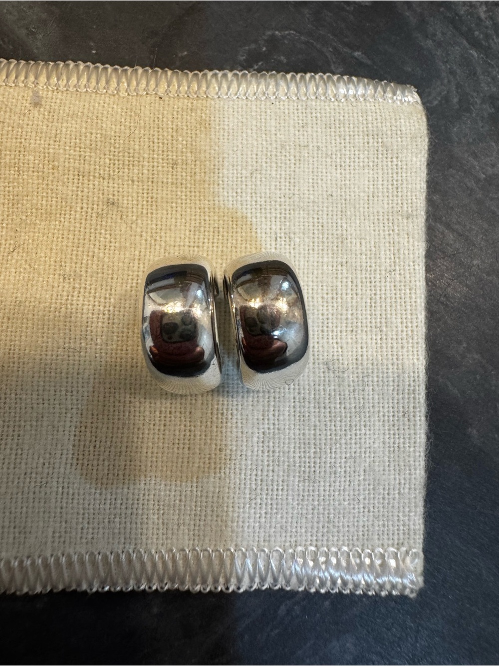 James Avery Silver Hoop Horseshoe Earrings - Picture 5 of 7